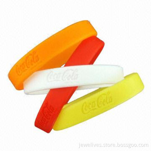 Debossed silicone bracelets
